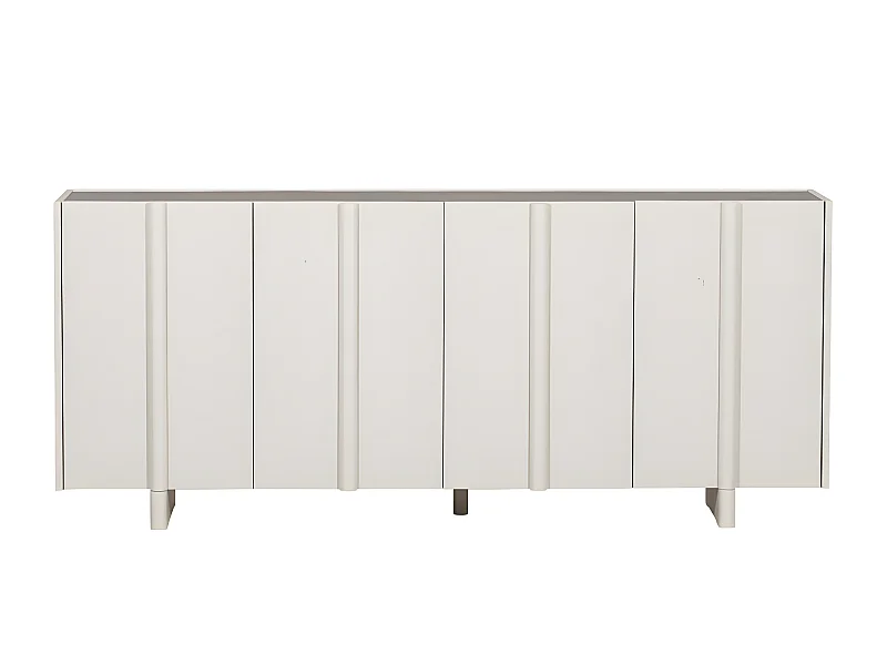 Basu - Buffet 4 portes en bois L200cm - Gris clair