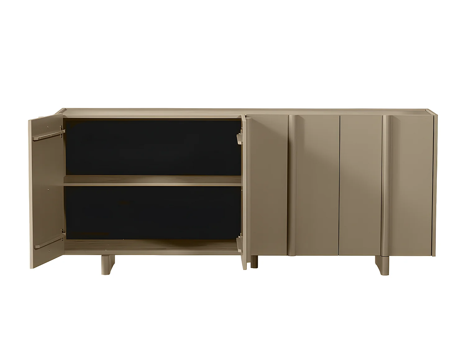 Basu - Buffet 4 portes en bois L200cm - Vert kaki