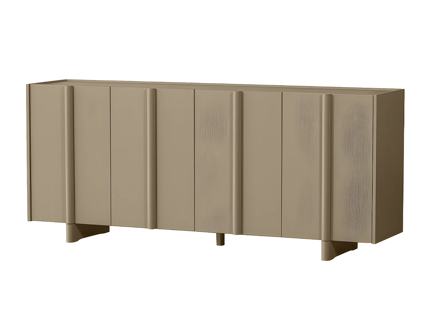 Basu - Buffet 4 portes en bois L200cm - Vert kaki