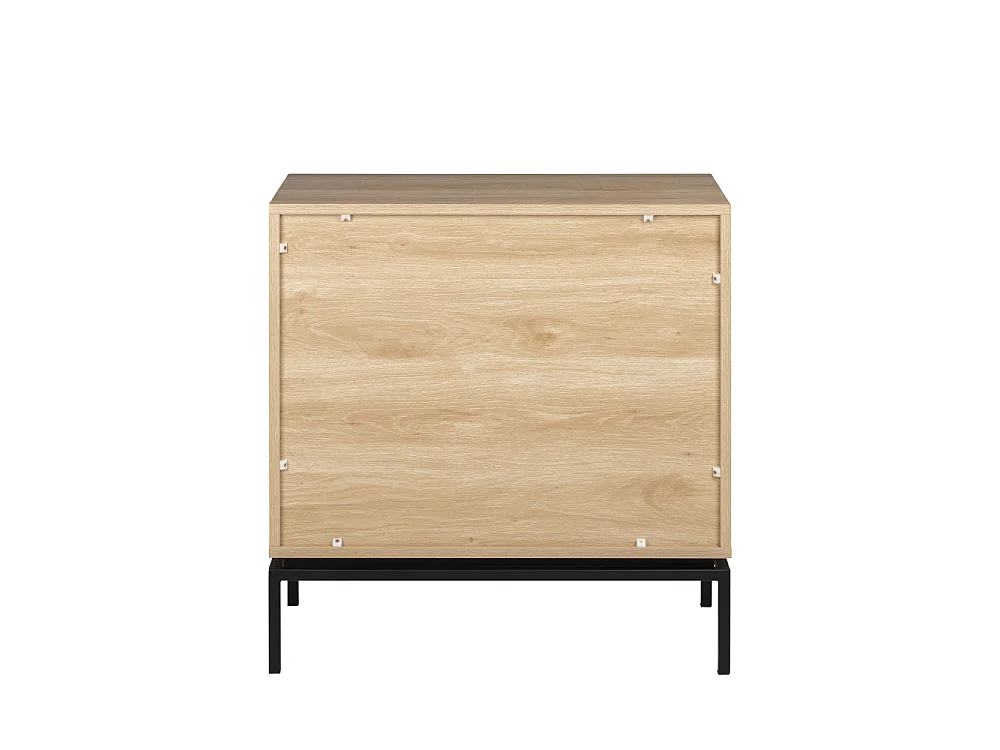 Krokom - Commode 3 tiroirs en bois et métal L80cm - Couleur - Bois clair