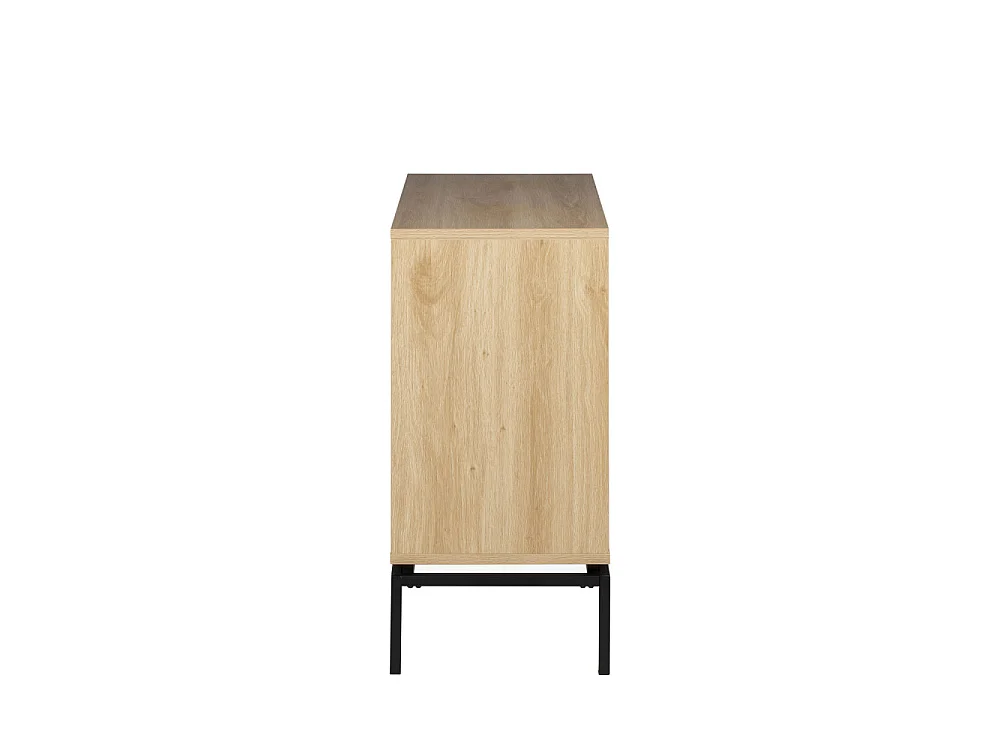 Krokom - Commode 3 tiroirs en bois et métal L80cm - Couleur - Bois clair