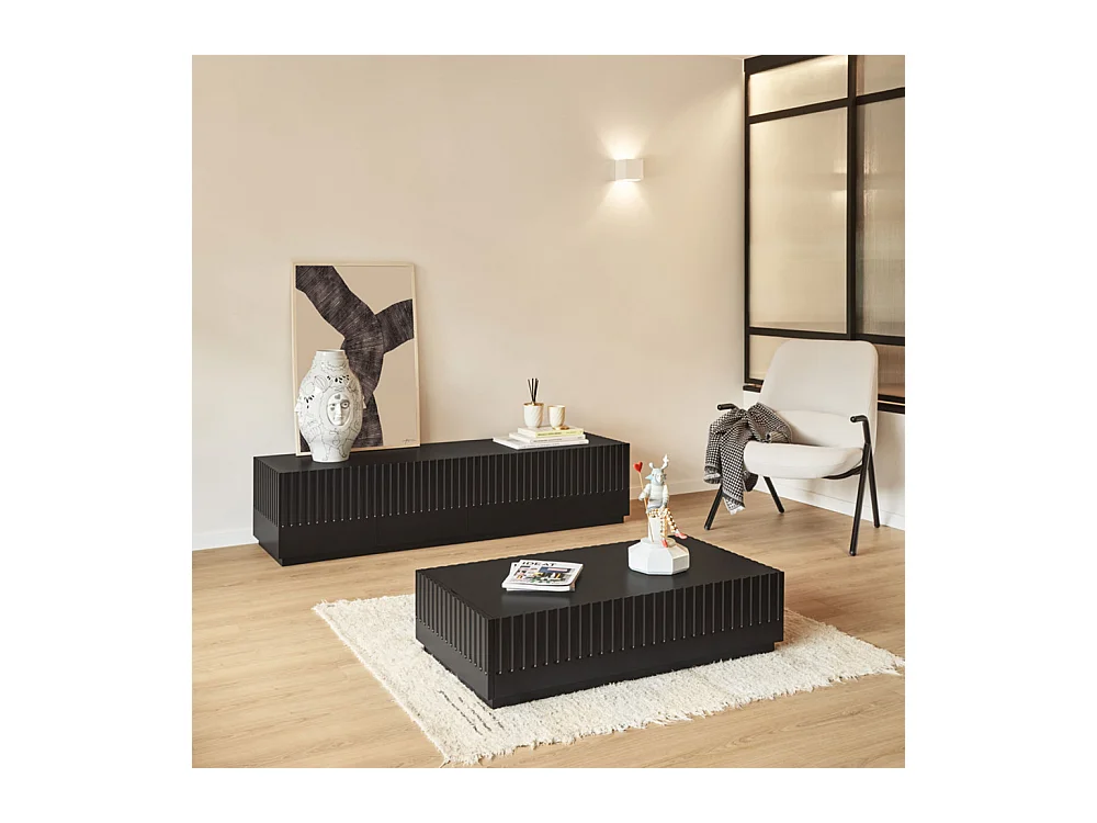 Doric - Table basse en bois - Noir