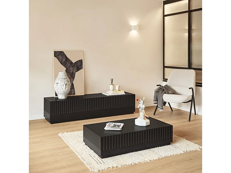 Doric - Table basse en bois - Noir