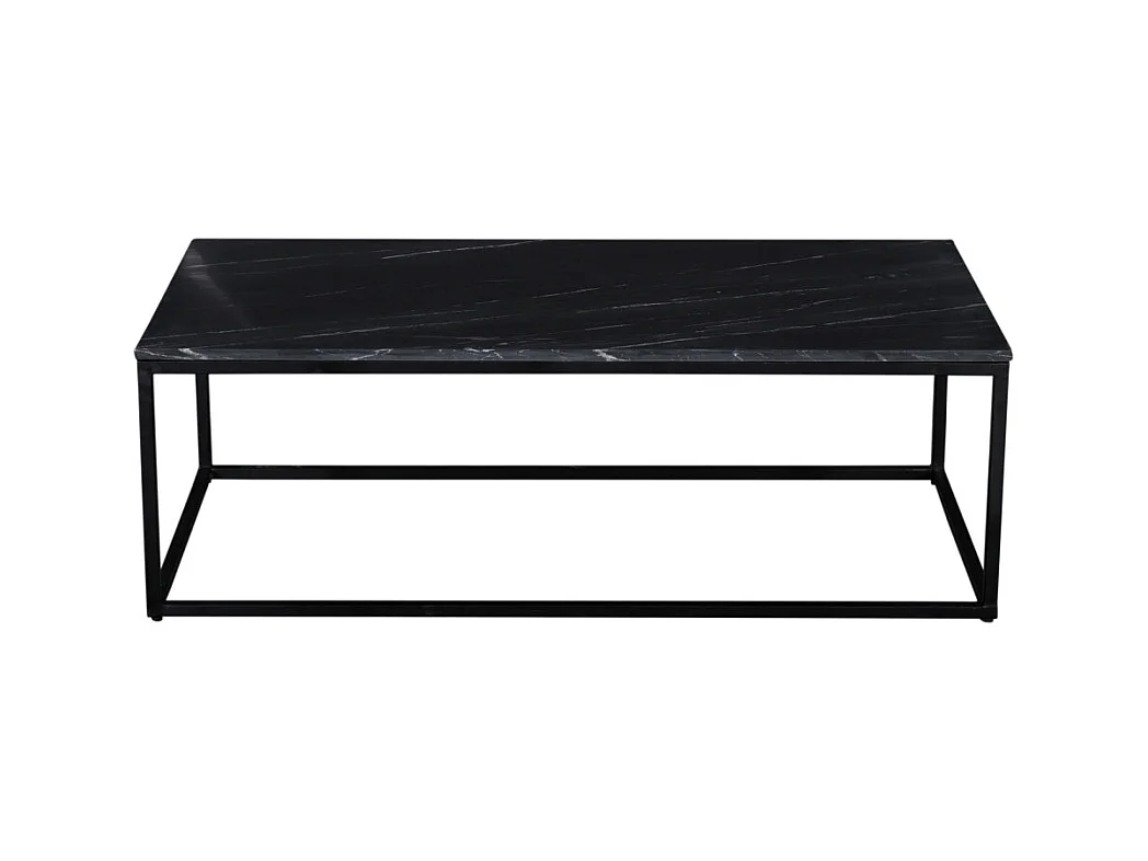 Saku - Table basse en marbre et métal 120x65cm - Noir