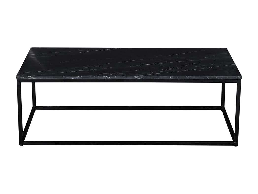 Saku - Table basse en marbre et métal 120x65cm - Noir