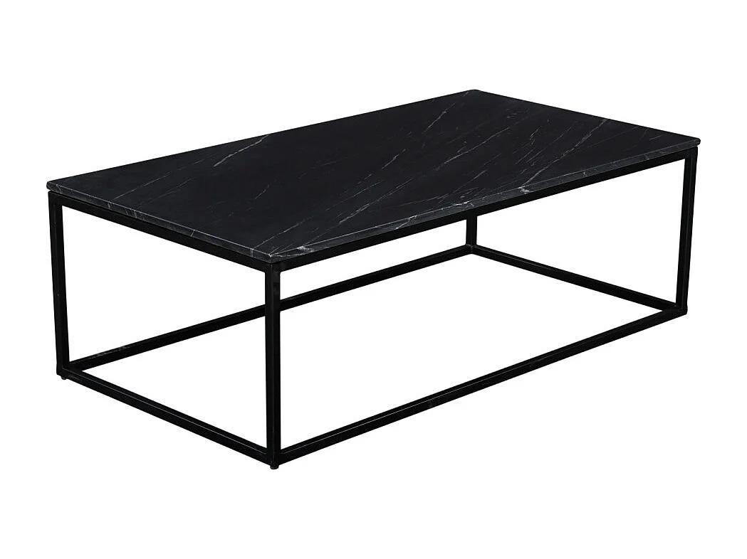 Saku - Table basse en marbre et métal 120x65cm - Noir