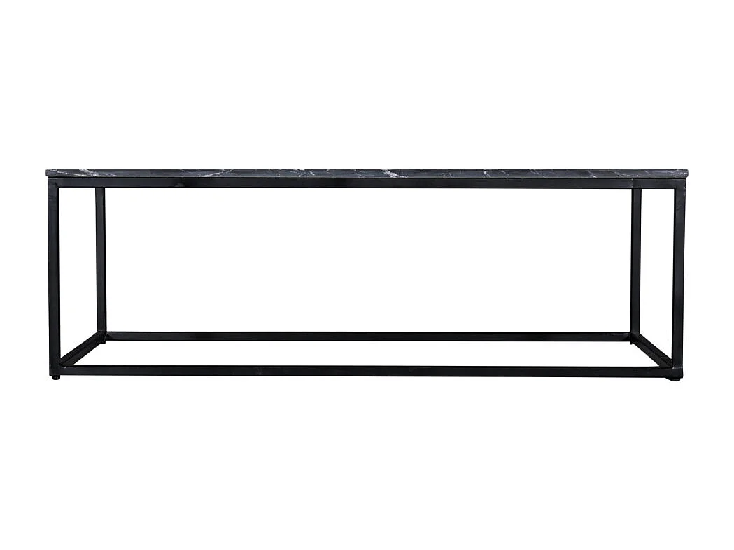 Saku - Table basse en marbre et métal 120x65cm - Noir