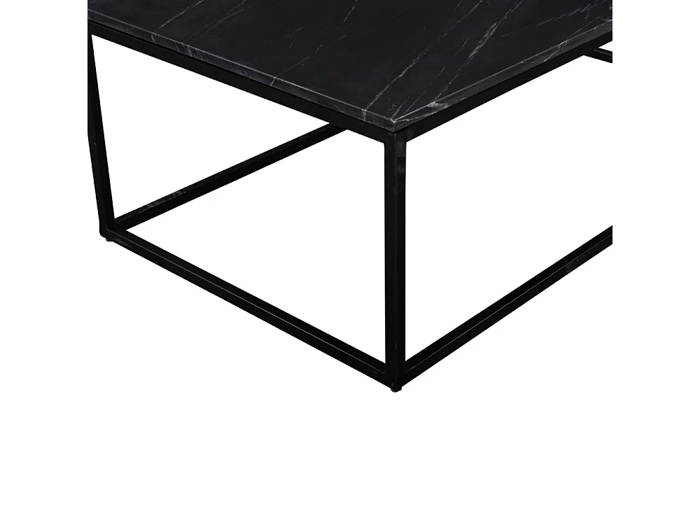 Saku - Table basse en marbre et métal 120x65cm - Noir