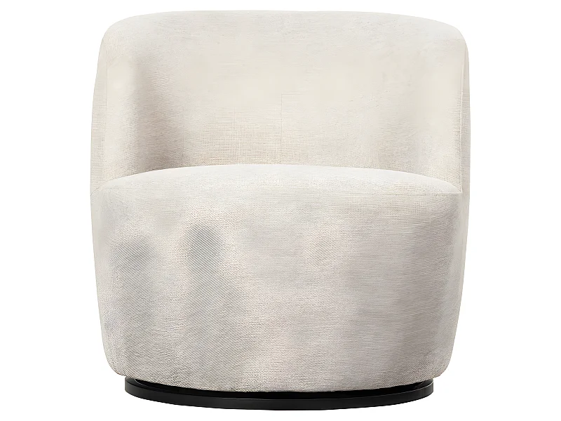 Serra - Fauteuil pivotant design en tissu - Ecru