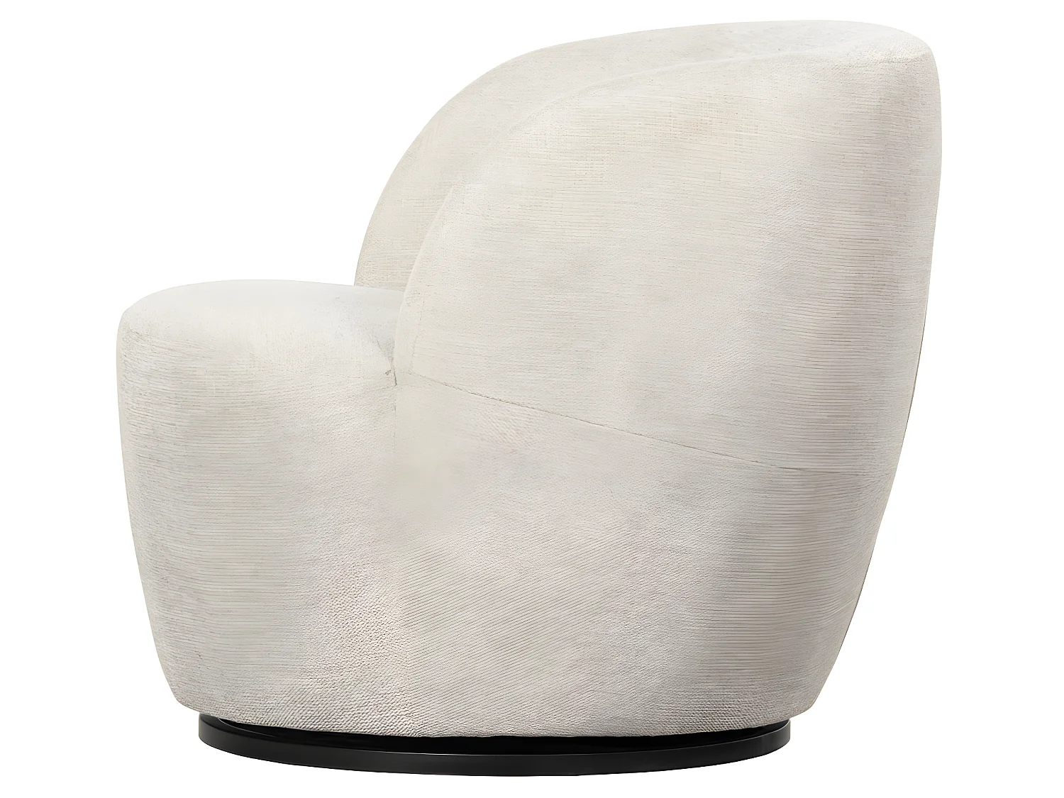 Serra - Fauteuil pivotant design en tissu - Ecru
