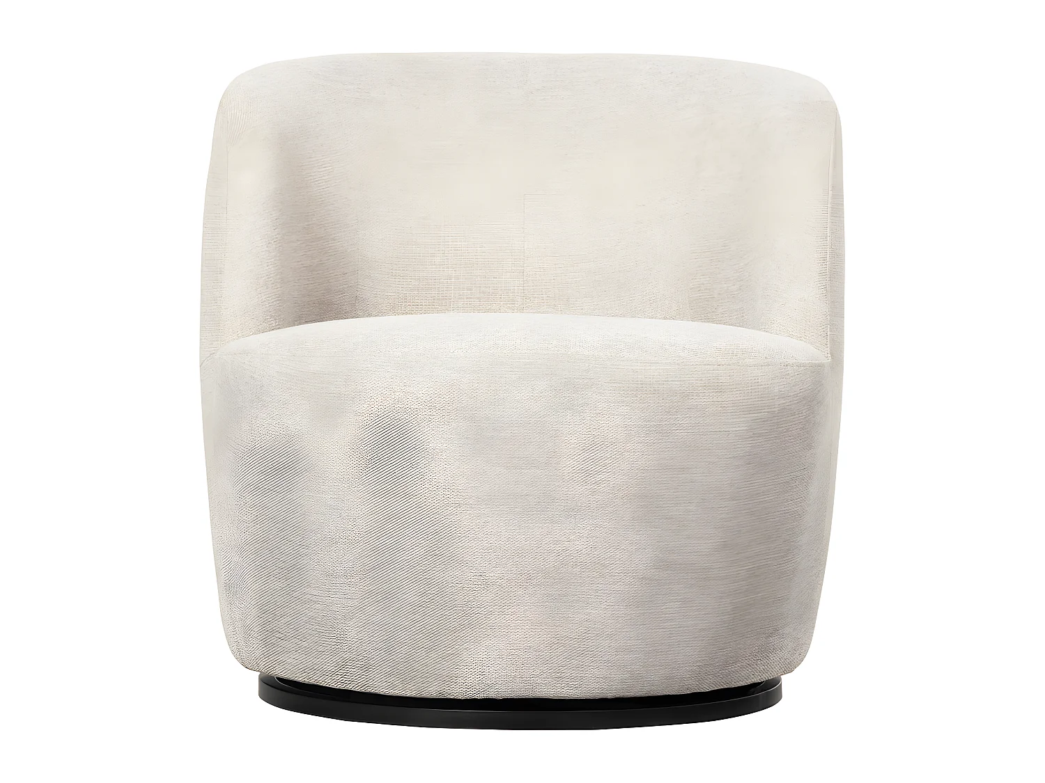 Serra - Fauteuil pivotant design en tissu - Ecru