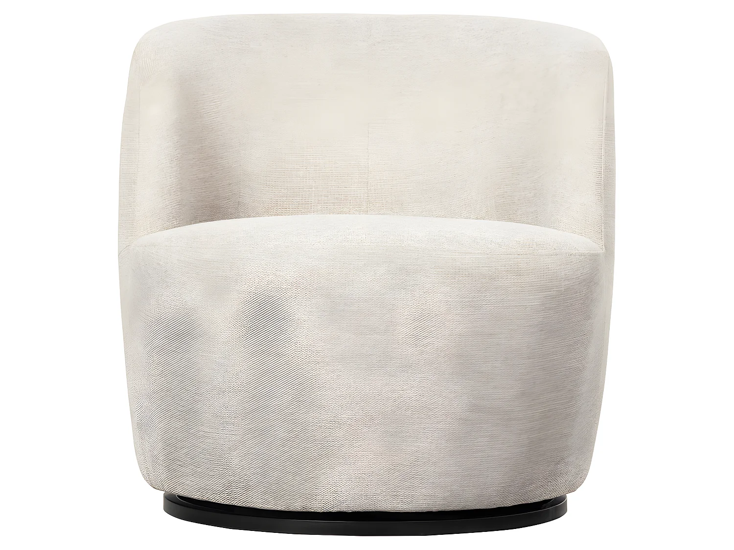 Serra - Fauteuil pivotant design en tissu - Ecru