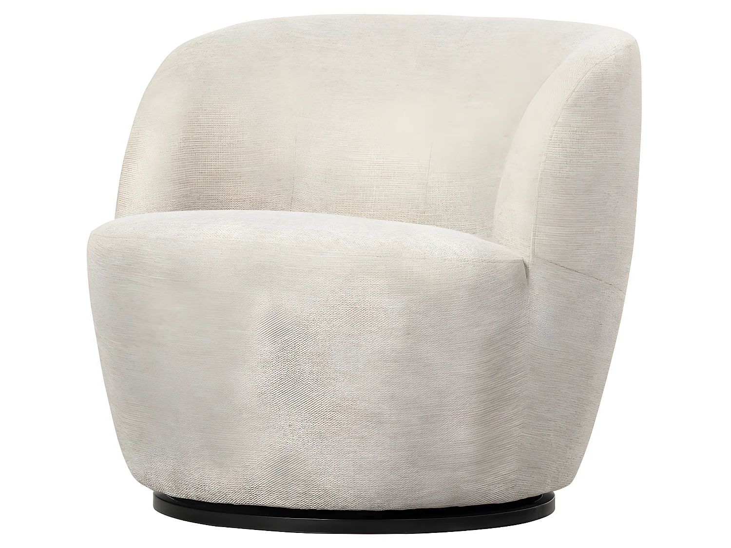 Serra - Fauteuil pivotant design en tissu - Ecru