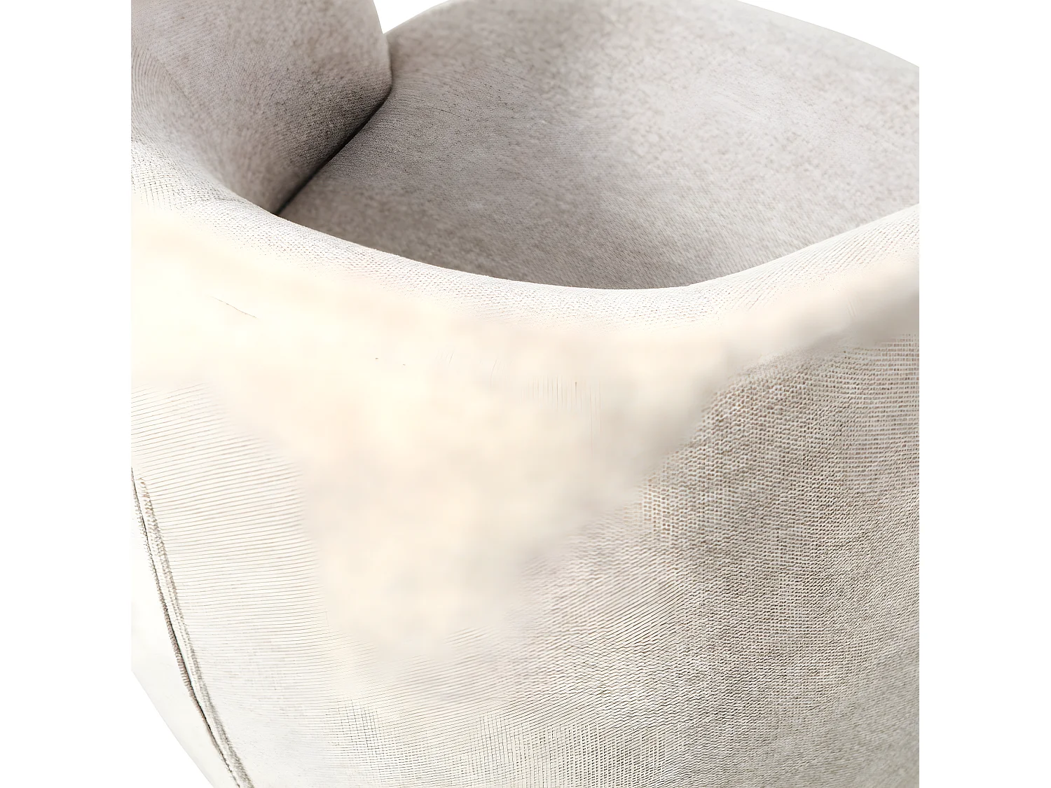 Serra - Fauteuil pivotant design en tissu - Ecru