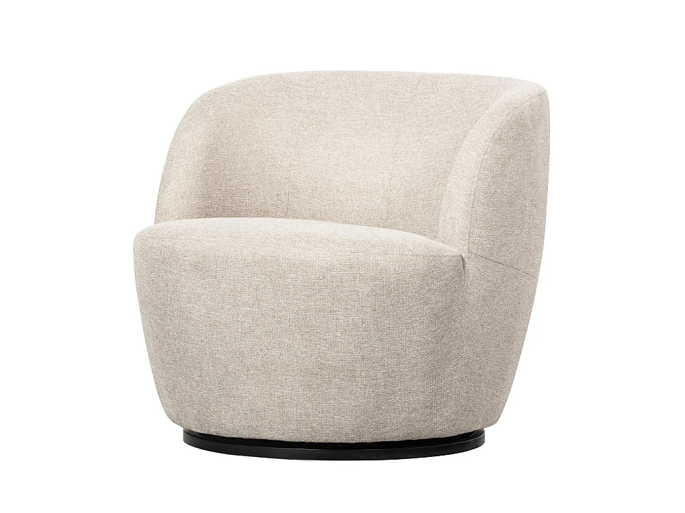 Serra - Fauteuil pivotant design en tissu - Ecru