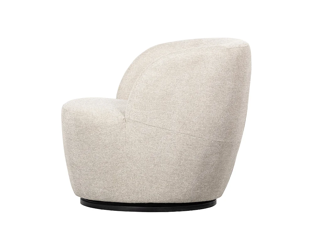 Serra - Fauteuil pivotant design en tissu - Ecru