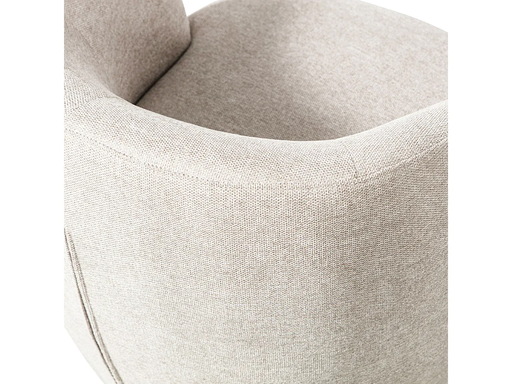 Serra - Fauteuil pivotant design en tissu - Ecru