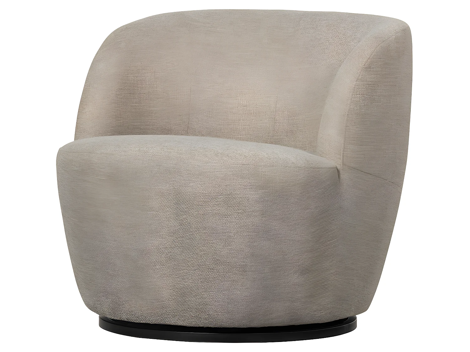 Serra - Fauteuil pivotant design en tissu - Naturel