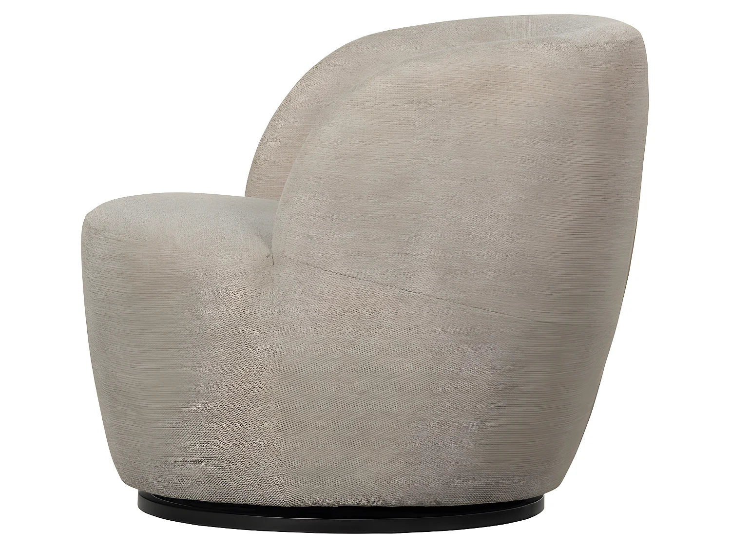 Serra - Fauteuil pivotant design en tissu - Naturel
