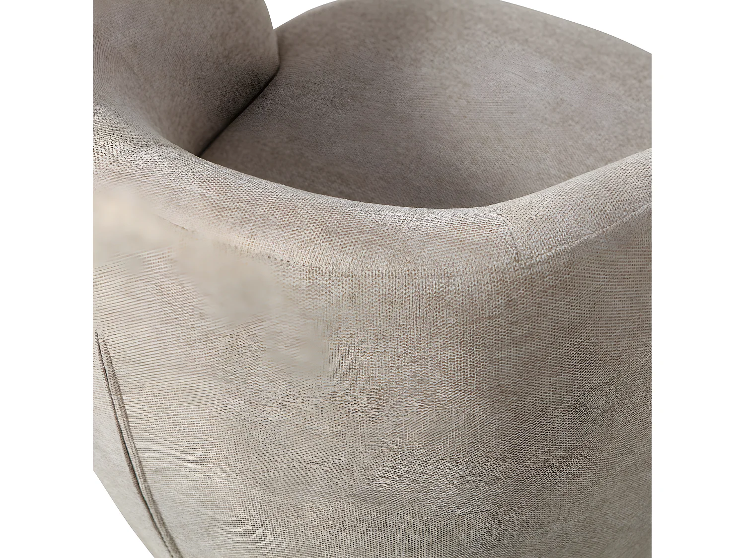 Serra - Fauteuil pivotant design en tissu - Naturel