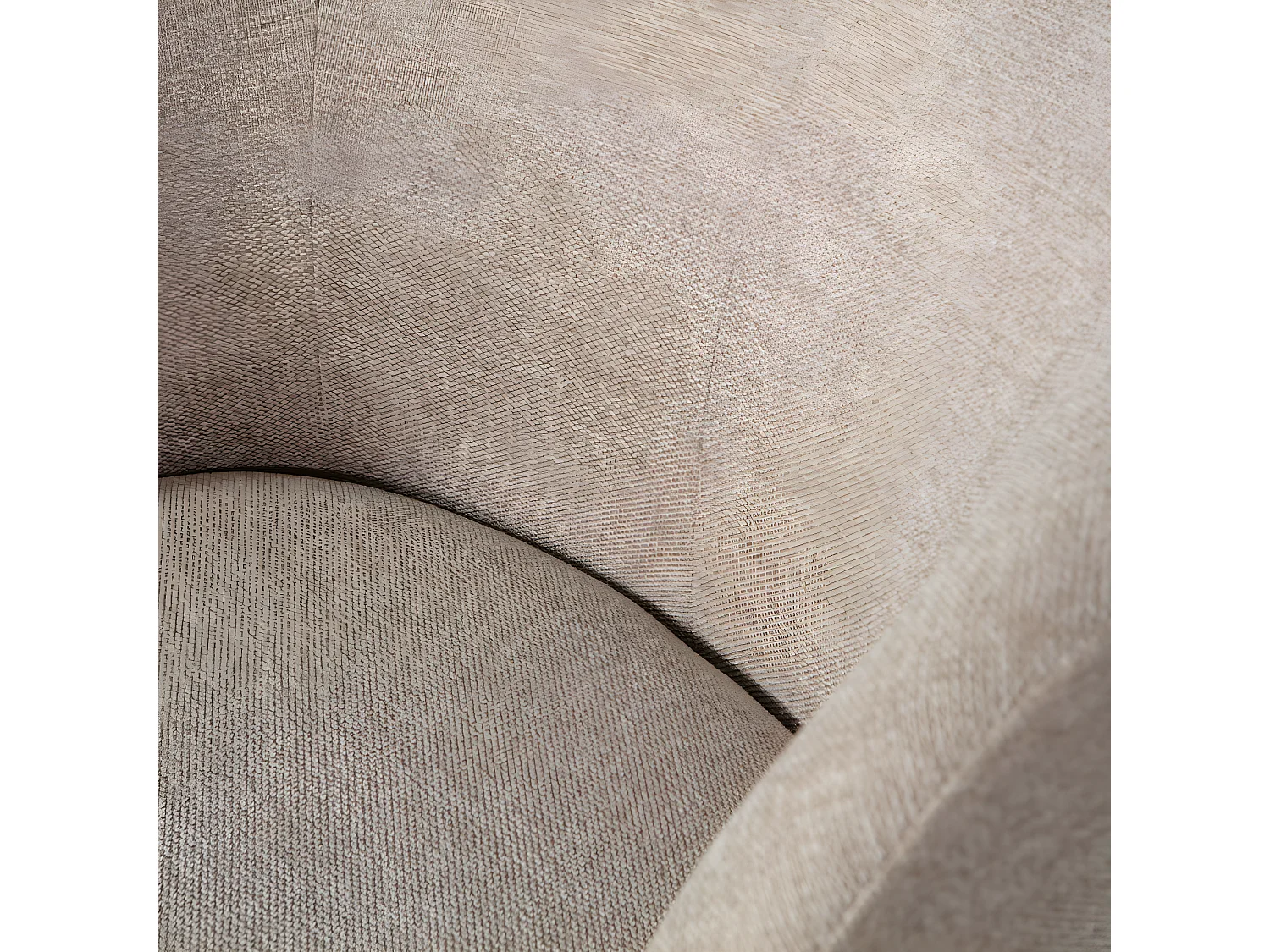 Serra - Fauteuil pivotant design en tissu - Naturel