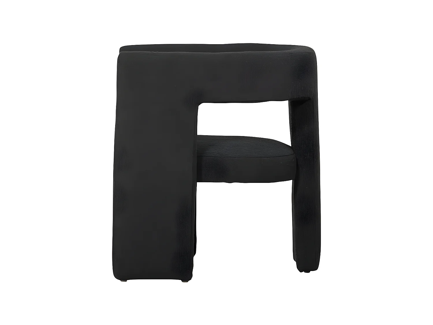 Tiwa - Fauteuil design en tissu bouclette - Gris foncé