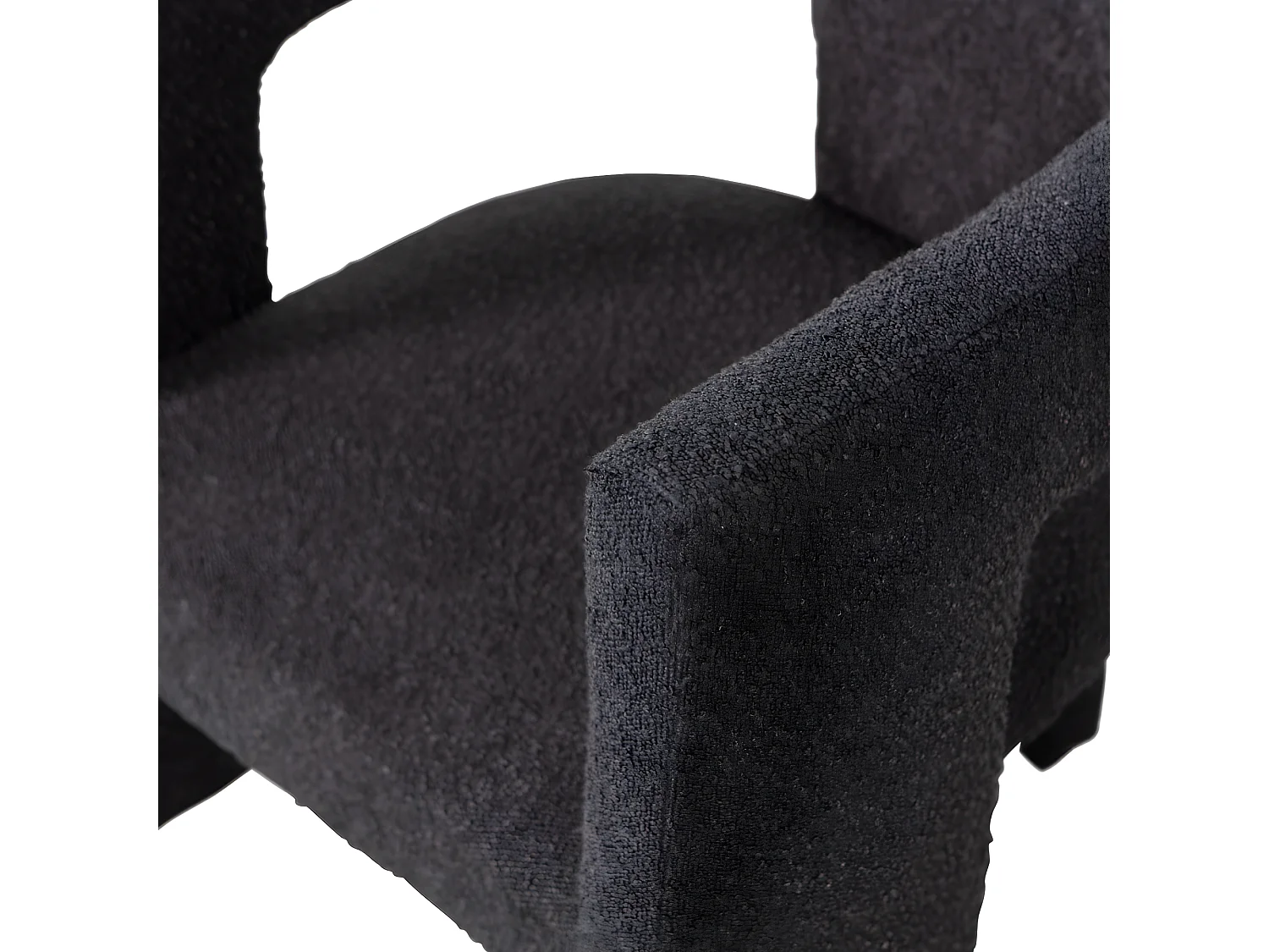 Tiwa - Fauteuil design en tissu bouclette - Gris foncé