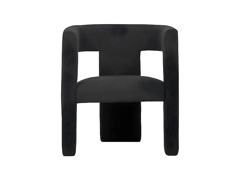 Tiwa - Fauteuil design en tissu bouclette - Gris foncé