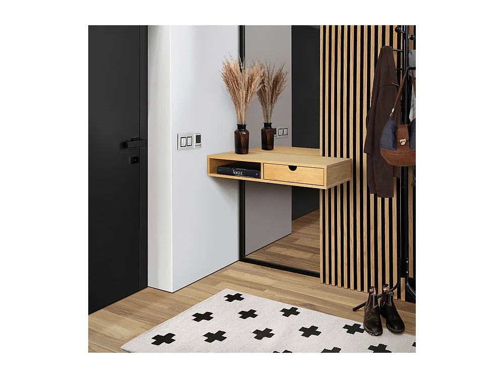 Table d'Appoint Murale "Farsta" 78cm Naturel