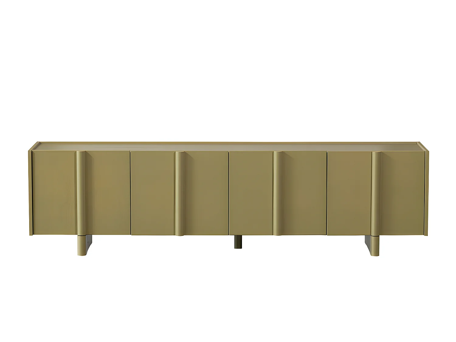 Basu - Meuble TV 4 portes en bois L200cm - Vert kaki