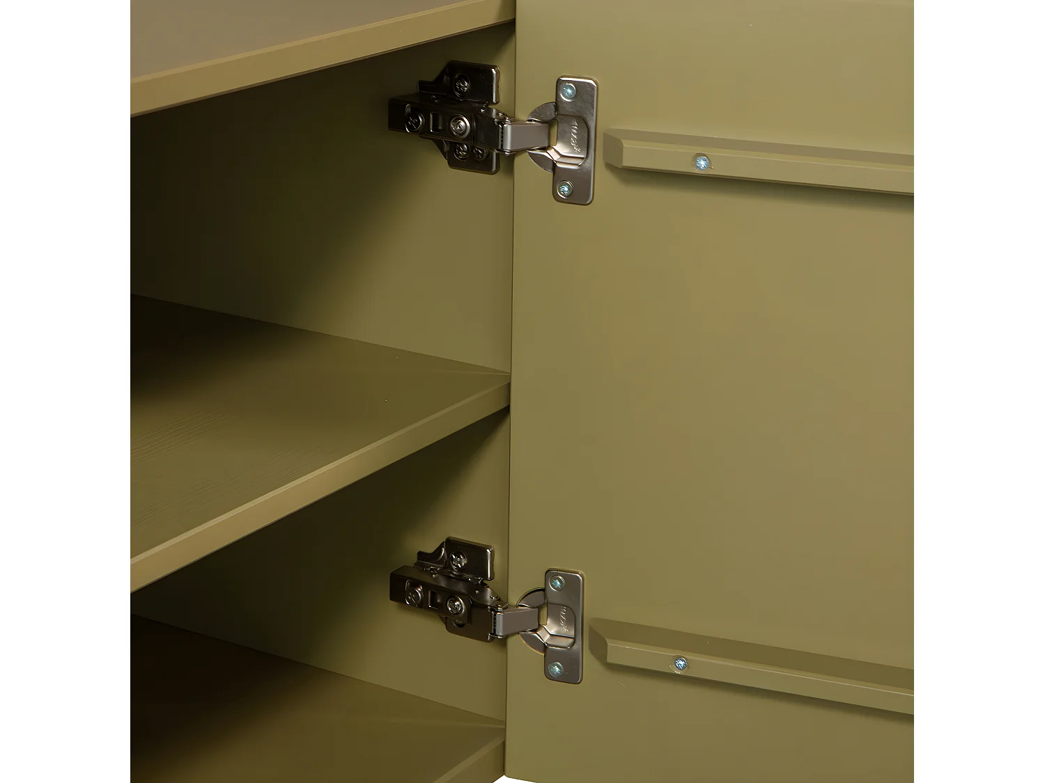 Basu - Meuble TV 4 portes en bois L200cm - Vert kaki