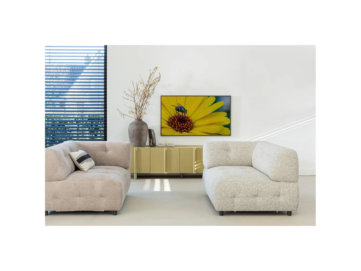 Meuble tv 3 portes en pin BASU