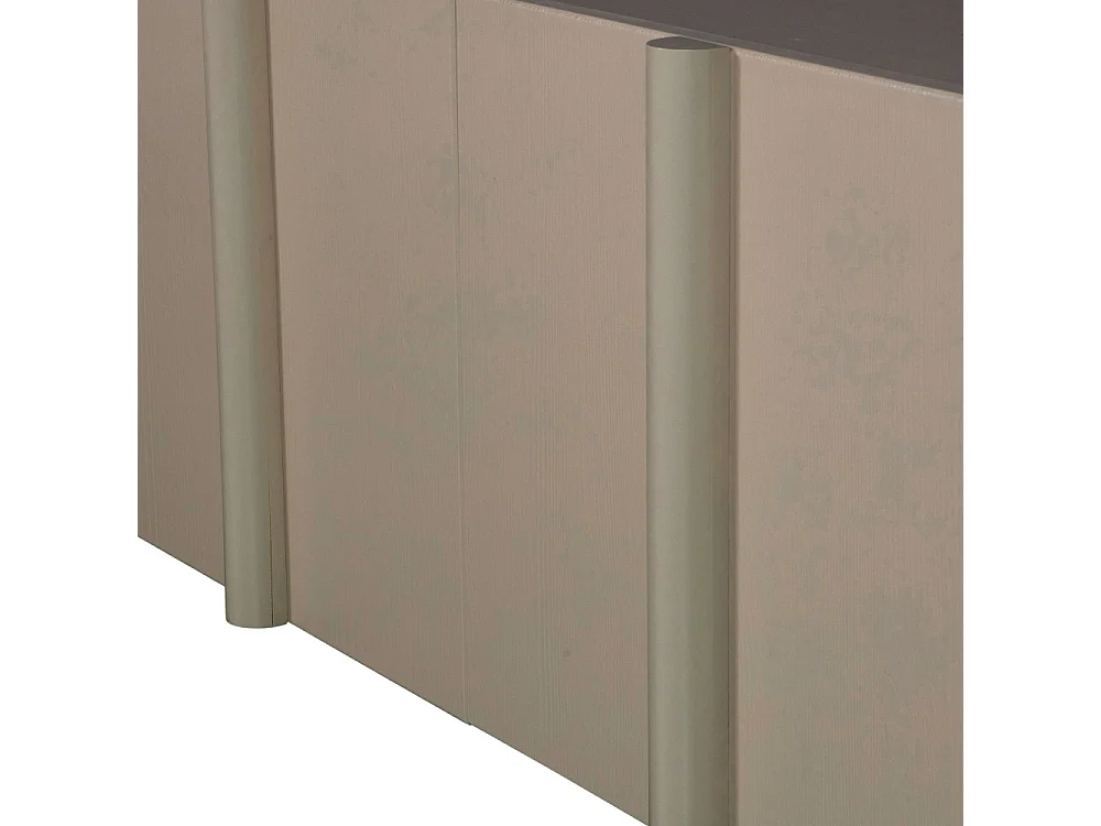 Basu - Meuble TV 4 portes en bois L200cm - Gris clair