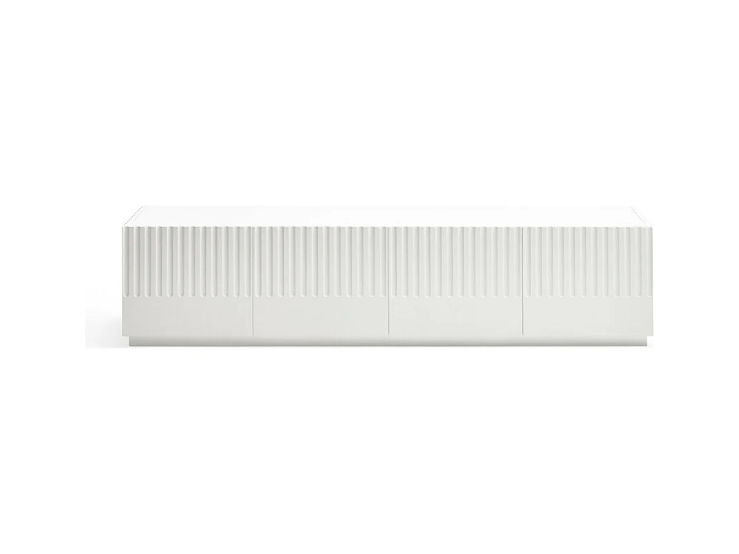 Doric - Meuble TV 4 portes en bois L180cm - Blanc