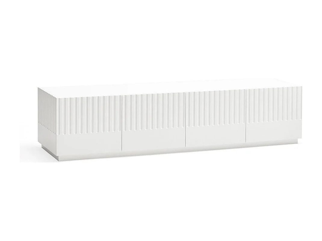 Doric - Meuble TV 4 portes en bois L180cm - Blanc