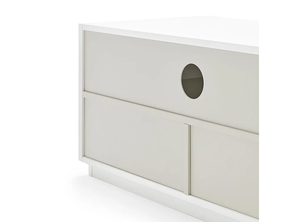 Doric - Meuble TV 4 portes en bois L180cm - Blanc