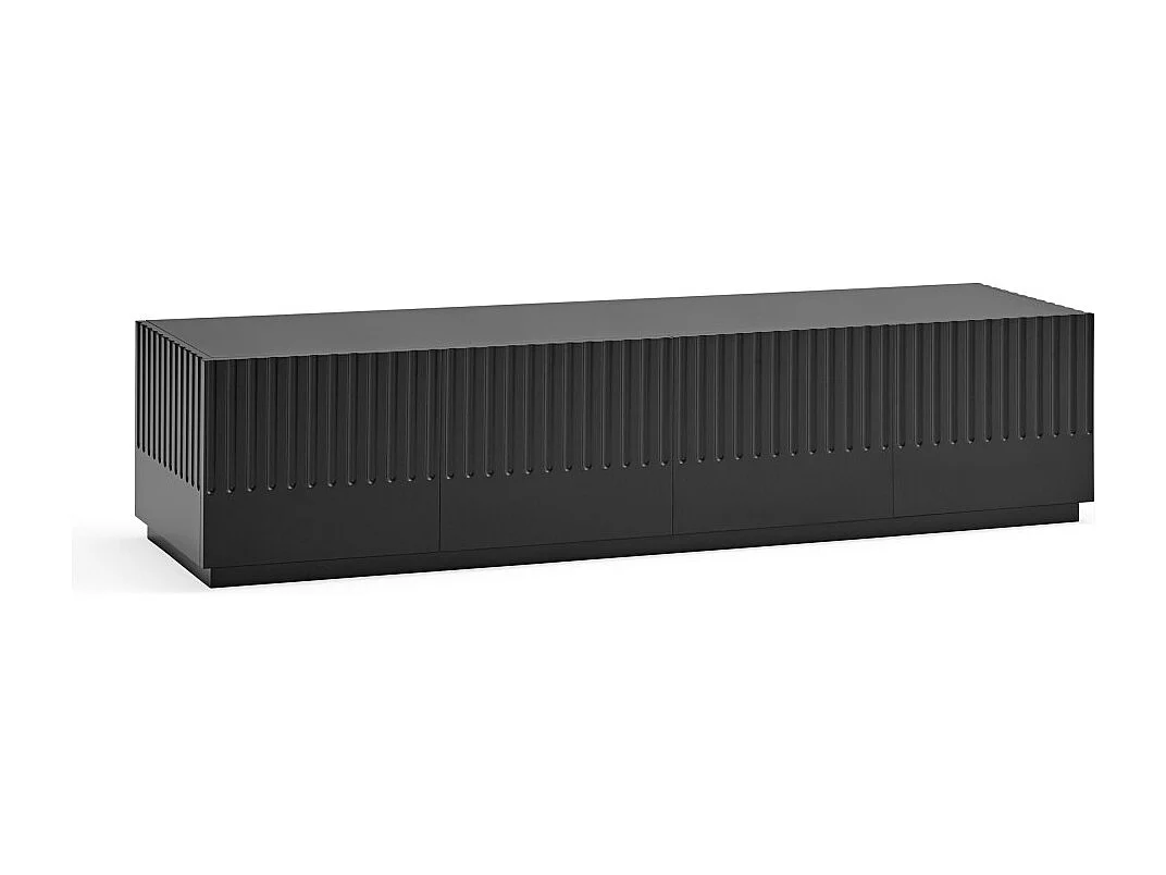 Doric - Meuble TV 4 portes en bois L180cm - Noir