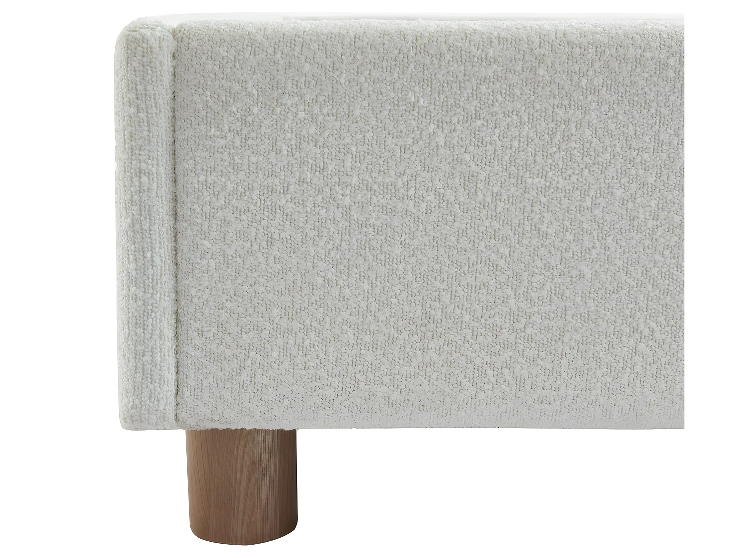 Millo - Lit coffre en tissu bouclette 160x200cm - Ecru