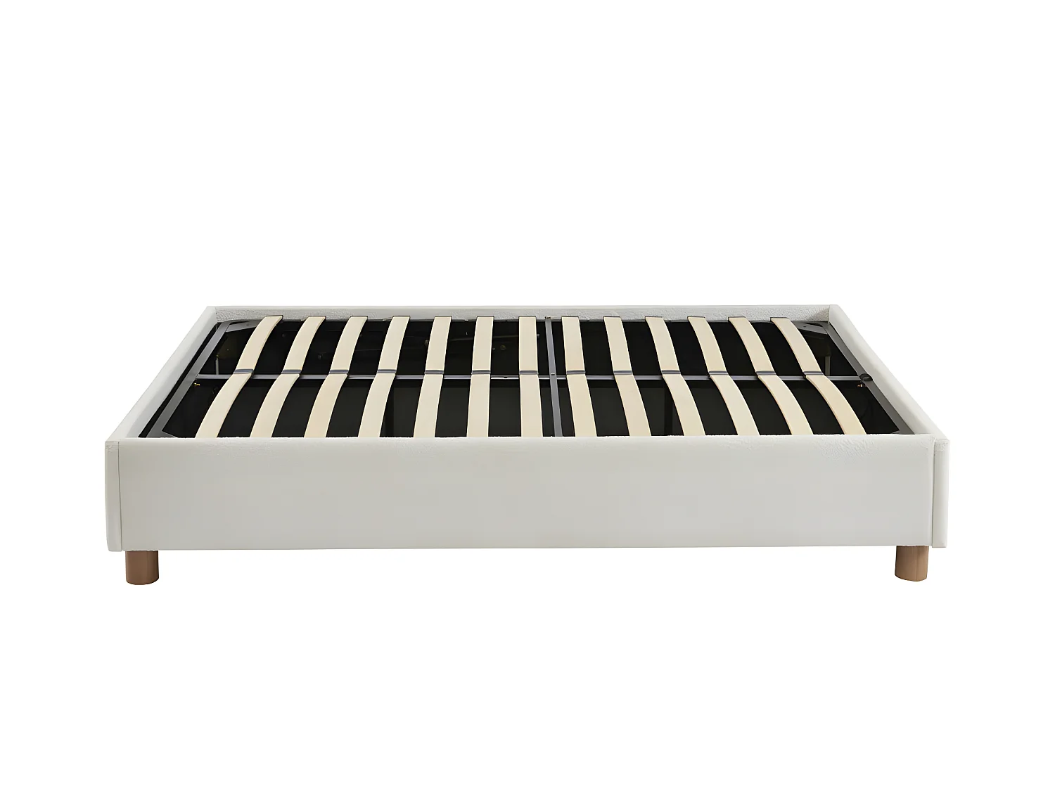 Millo - Lit coffre en tissu bouclette 140x190cm - Ecru