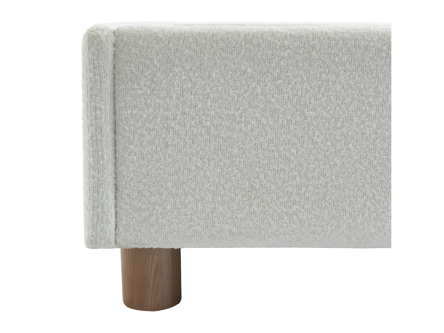 Millo - Lit coffre en tissu bouclette 140x190cm - Ecru