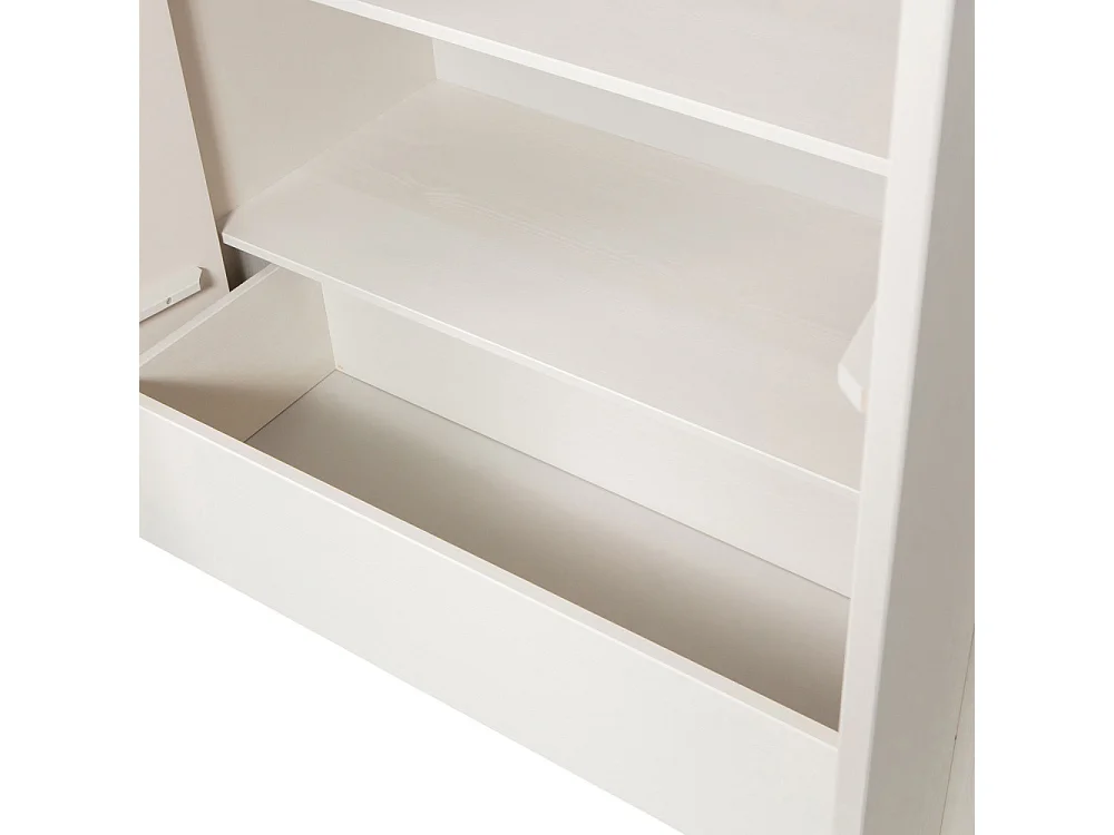 Basu - Armoire 2 portes, 1 tiroir en bois H210cm - Gris clair