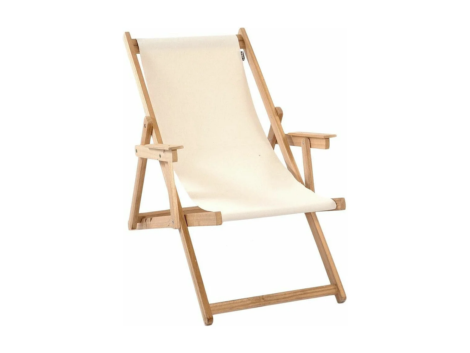 Chilienne transat bois d'eucalyptus tissu 100% coton Elvas