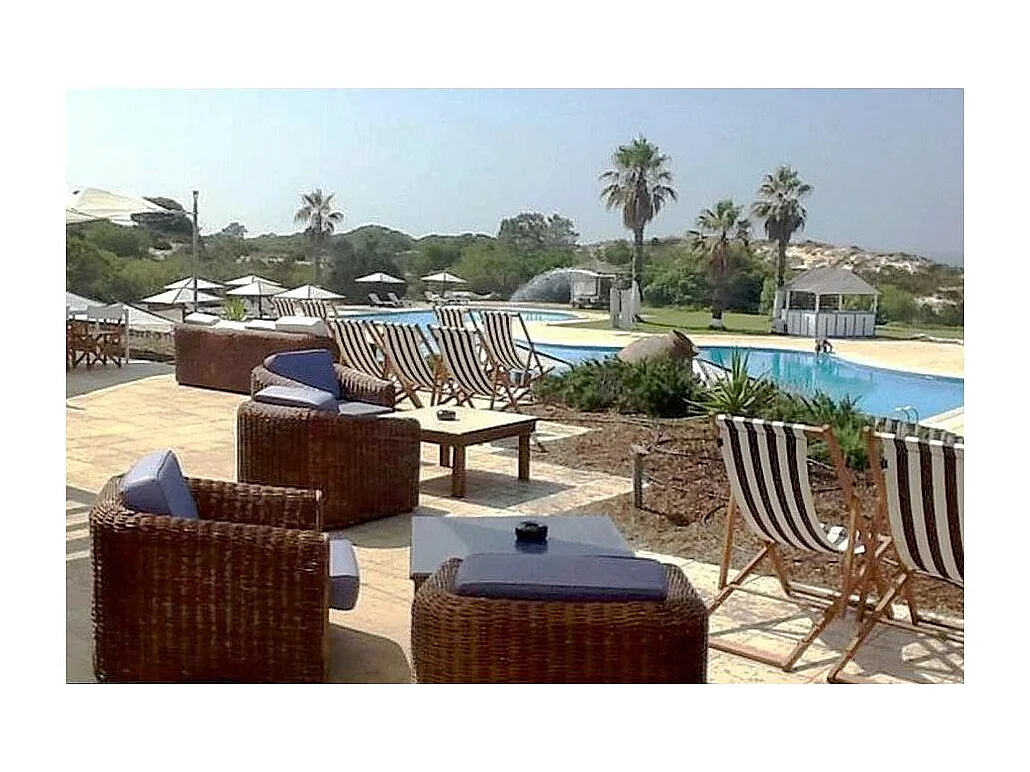 Chilienne transat bois d'eucalyptus tissu 100% coton Elvas