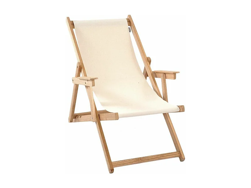 Chilienne transat bois d'eucalyptus tissu 100% coton Elvas