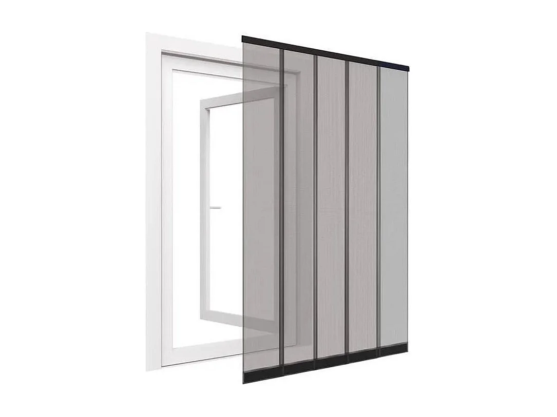 Rideau moustiquaire pour porte fenêtre en polyester 5 lamelles - 125x240 cm