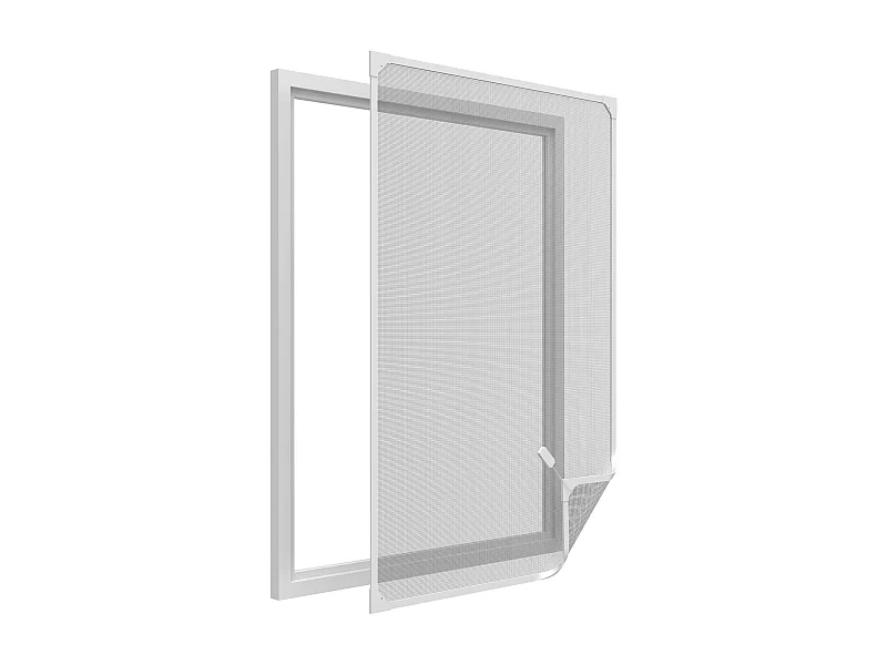 Weißes Fliegengitter mit Magnetrahmen für Fenster