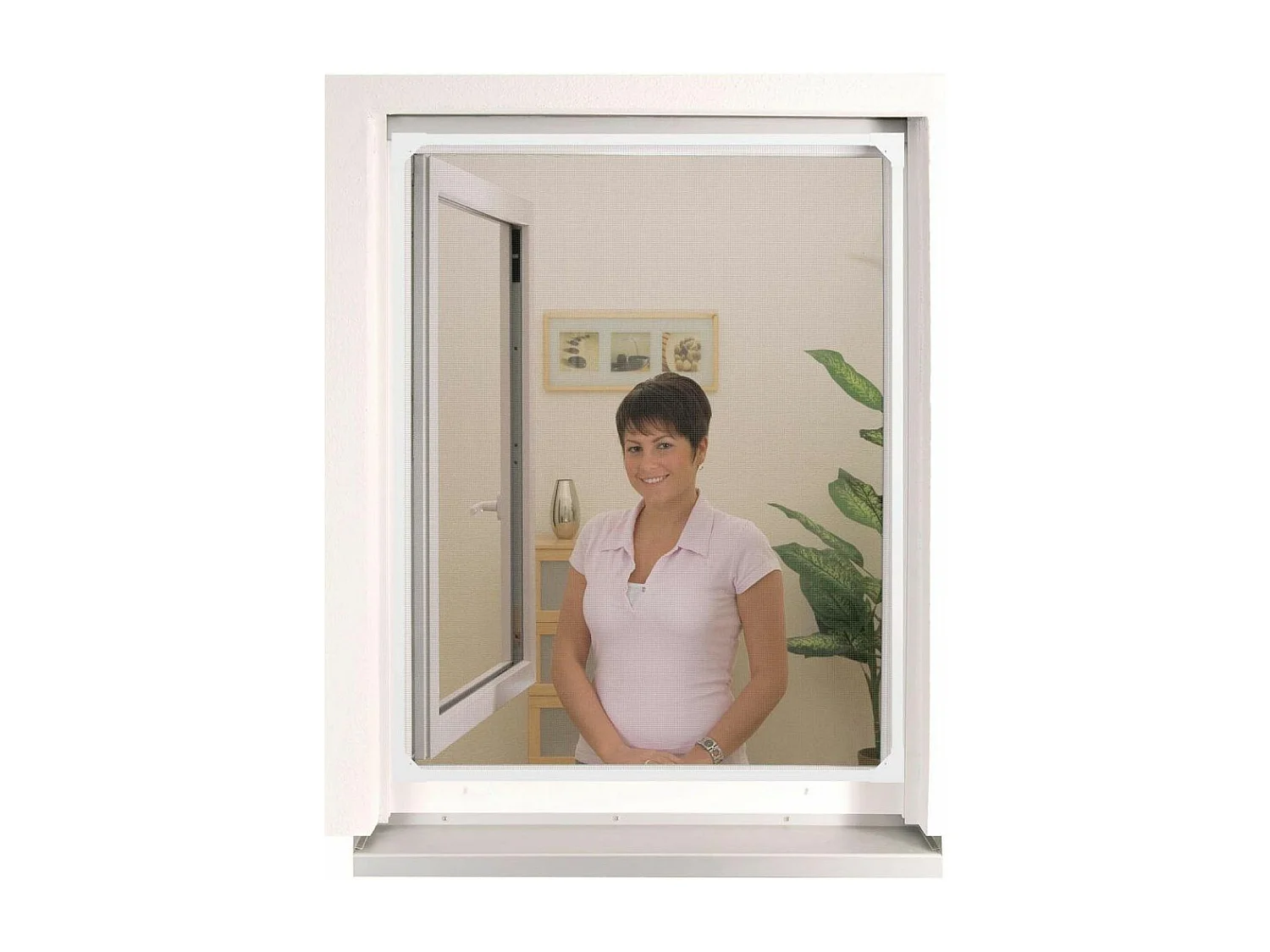 Zanzariera con cornice magnetica per finestre bianca max 100x120 cm