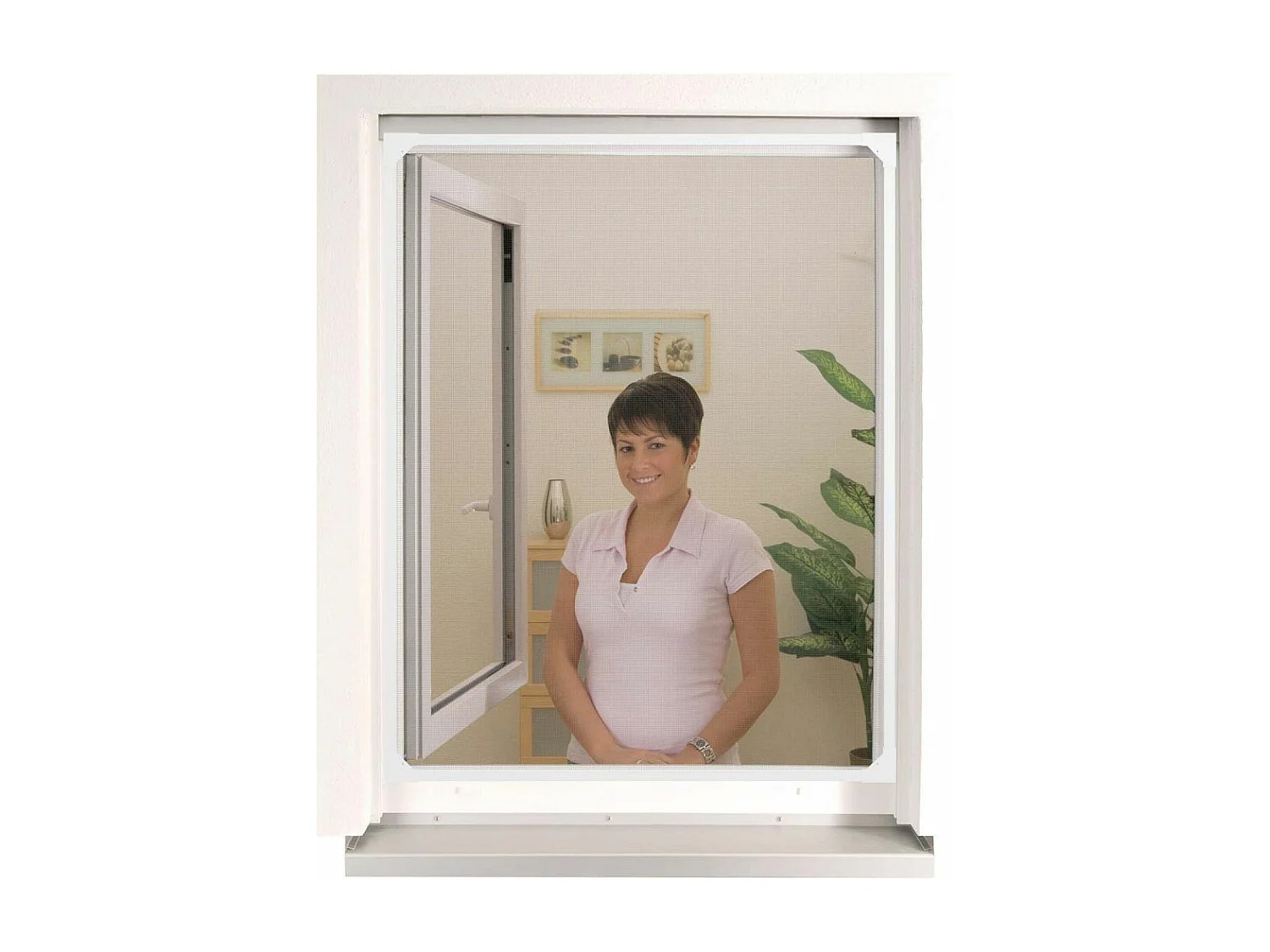 Zanzariera con cornice magnetica per finestre bianca max 120x140 cm