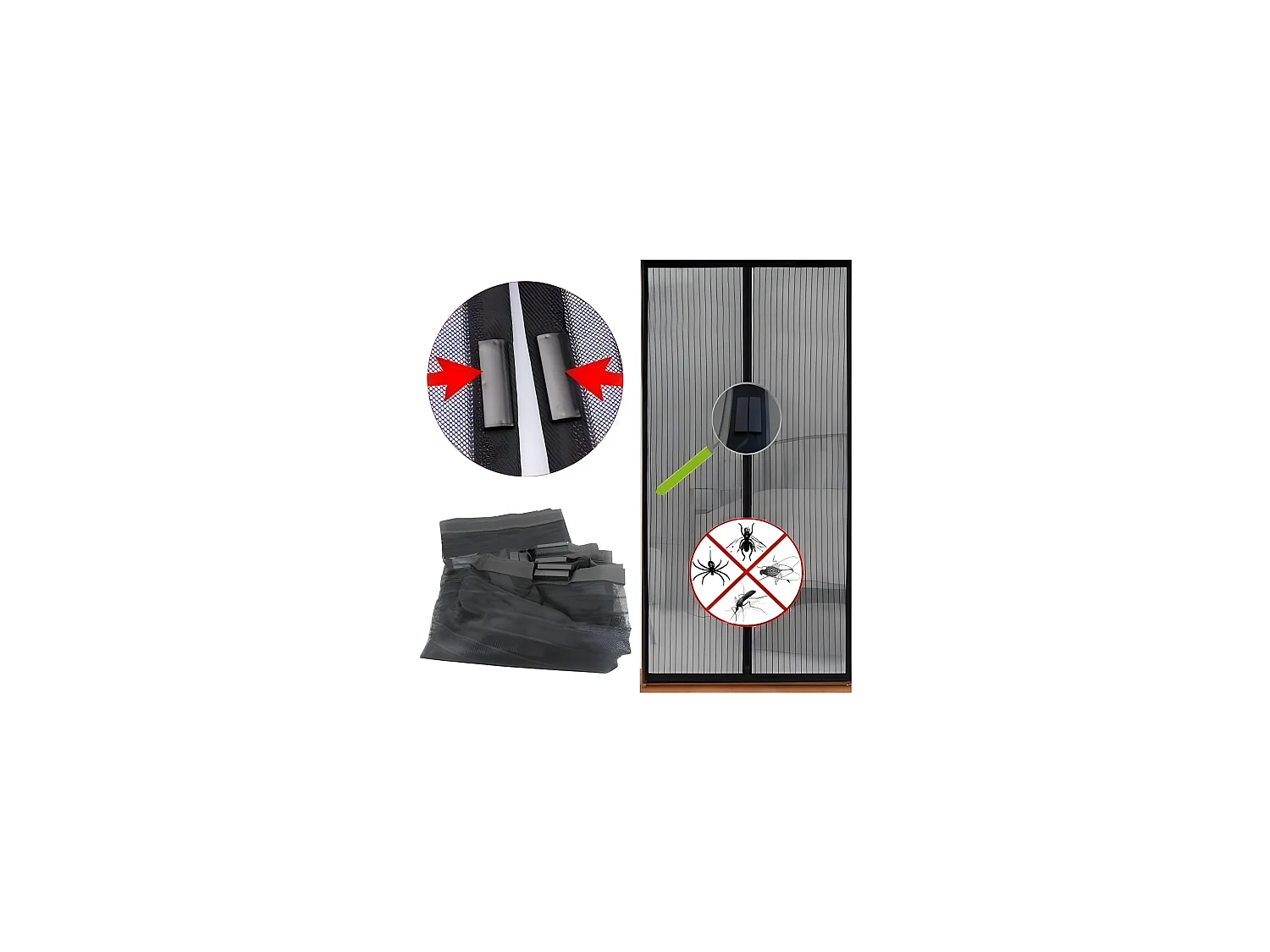 Rideau moustiquaire de porte fermeture magnétique