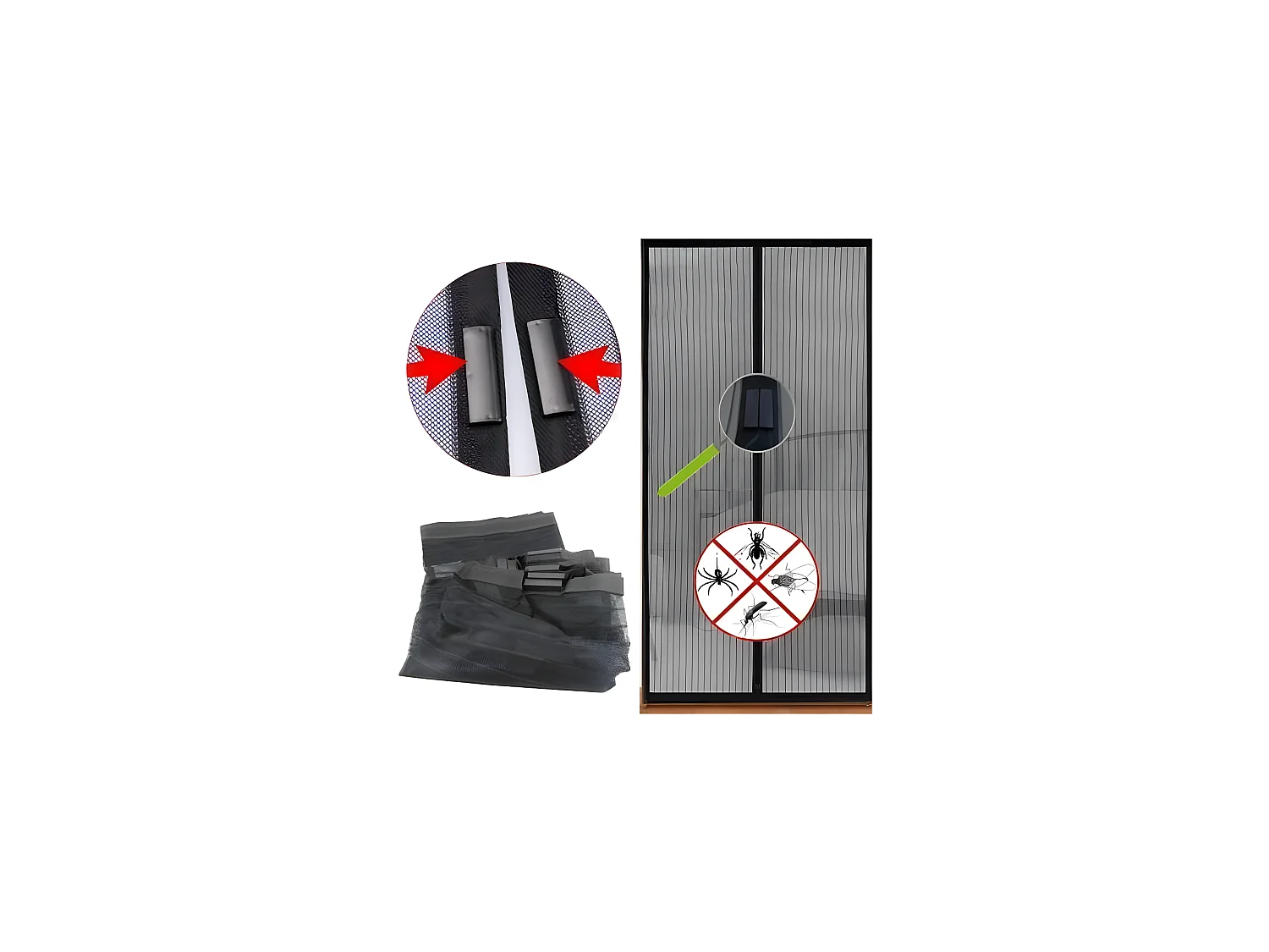 Rideau moustiquaire de porte fermeture magnétique